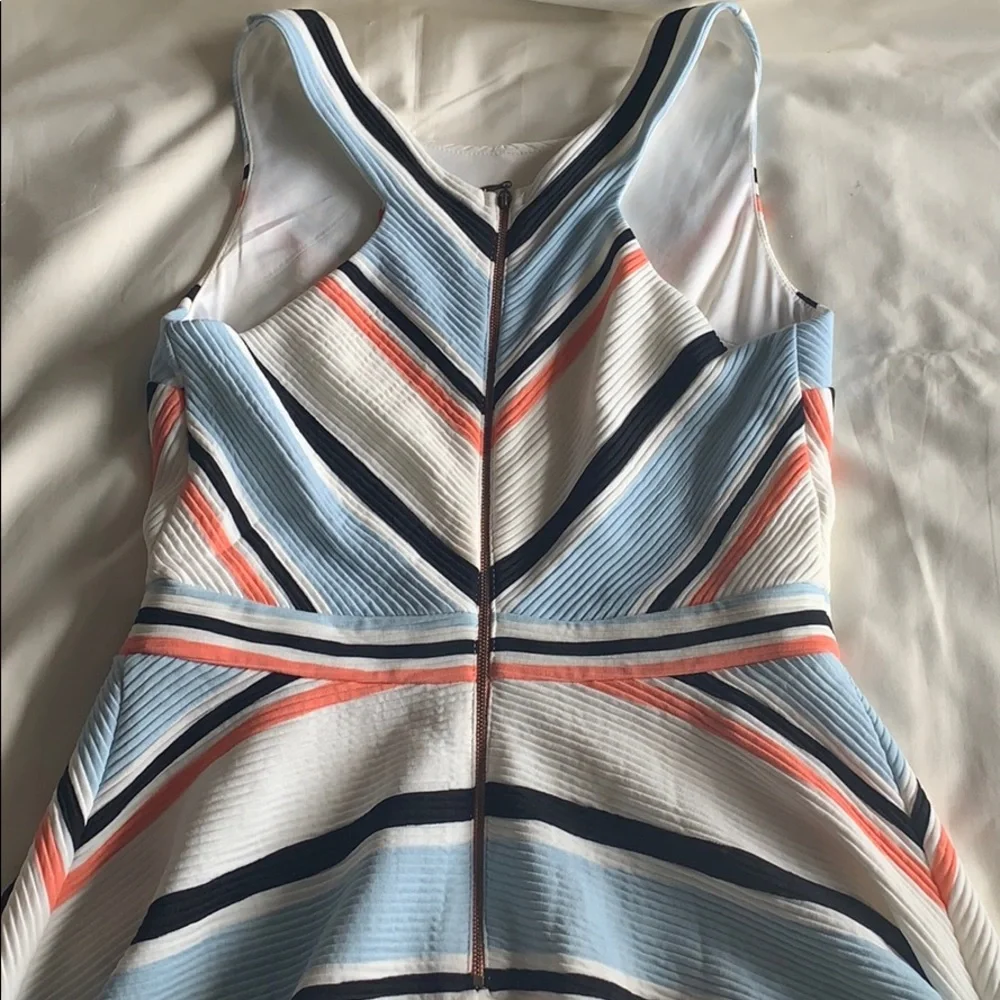 White Striped A Line Dress - Picture 9 of 10